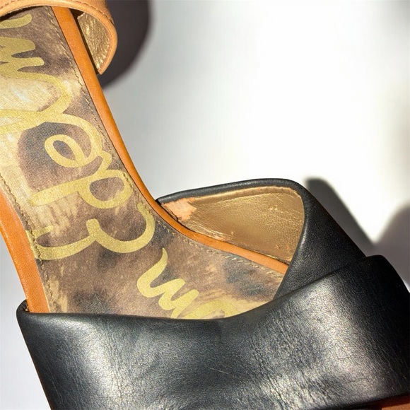 Sam Edelman Mason Leather and woven platform heels stiletto boho hippy vibes 7M - Picture 7 of 9